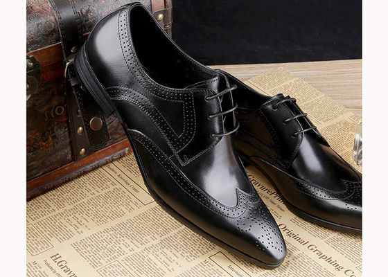 Τυπικά παπούτσια Oxford Brogue για άνδρες από δέρμα αγελάδας