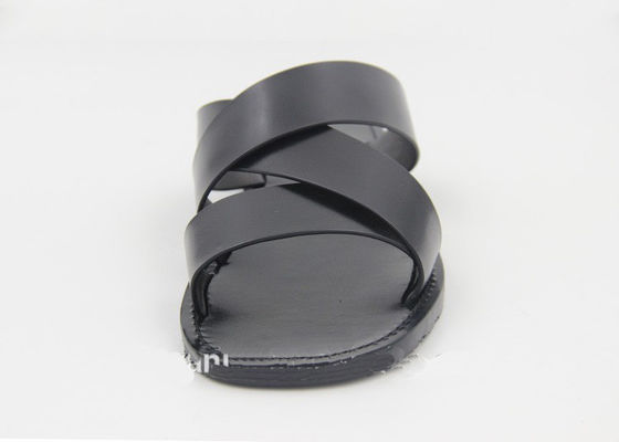Μοντέλα ανδρικά δερμάτινα παντόφλες Flip Flops Μαύρα ανδρικά καλοκαιρινά δερμάτινα σανδάλια