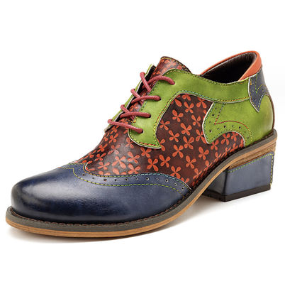 Χειροποίητο Brogue Oxford παπούτσια Γυναίκες Δαντέλα μέχρι φόρεμα παπούτσια 36-42 μέγεθος