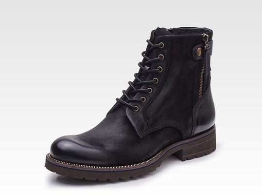 Κανονικό μέγεθος Άνδρες Καφέ Μπότες Chelsea Full Grain Leather High Top Casual