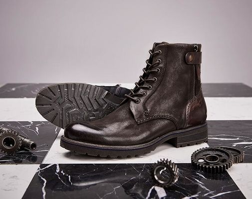 Κανονικό μέγεθος Άνδρες Καφέ Μπότες Chelsea Full Grain Leather High Top Casual