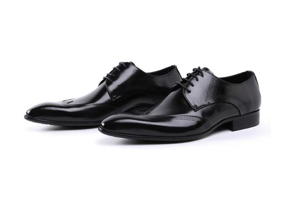 Προσαρμοσμένο Brogue καφέ βούρτσισμα off δερμάτινα παπούτσια άνετο φόρεμα για άνδρες
