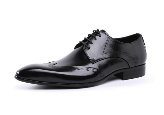Προσαρμοσμένο Brogue καφέ βούρτσισμα off δερμάτινα παπούτσια άνετο φόρεμα για άνδρες