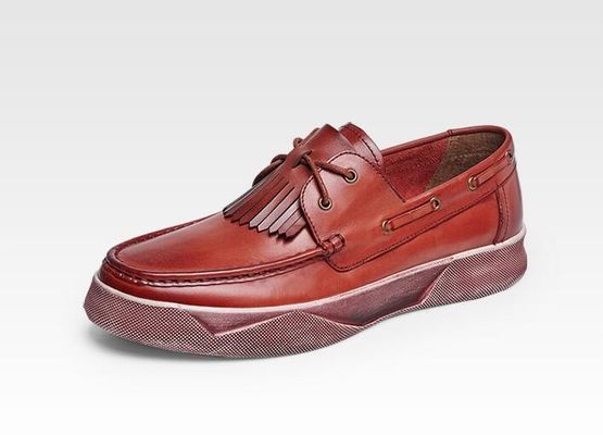 Ρέτρο Casual Άνδρες Flat Shoes Custom Men Leather Driving Loafers με Tassels