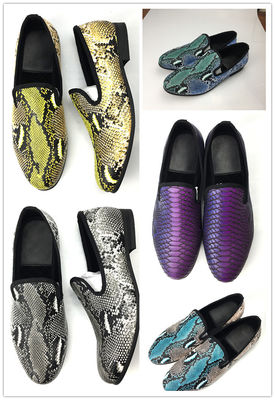 Έλεγκτο σχεδιασμό Snakeskin Mens Loafers Wear ανθεκτικό Mens δερμάτινα παπούτσια οδήγησης