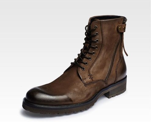Δαχτυλόχαρτο ανδρικές μπότες αστραγάλων Wear ανθεκτικές Casual ανδρικές δερμάτινες μπότες καουμπόι
