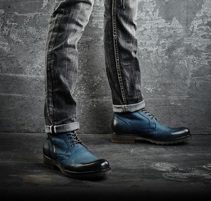 Δαχτυλόχαρτο ανδρικές μπότες αστραγάλων Wear ανθεκτικές Casual ανδρικές δερμάτινες μπότες καουμπόι