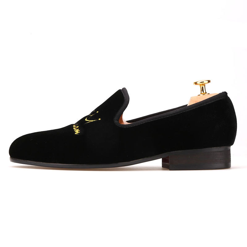 Κόκκινο κάτω ανδρικά βελούδινη Loafers Ρούμπα εξωτερική σόλα χρώμα προσαρμοσμένο για τις επιχειρήσεις