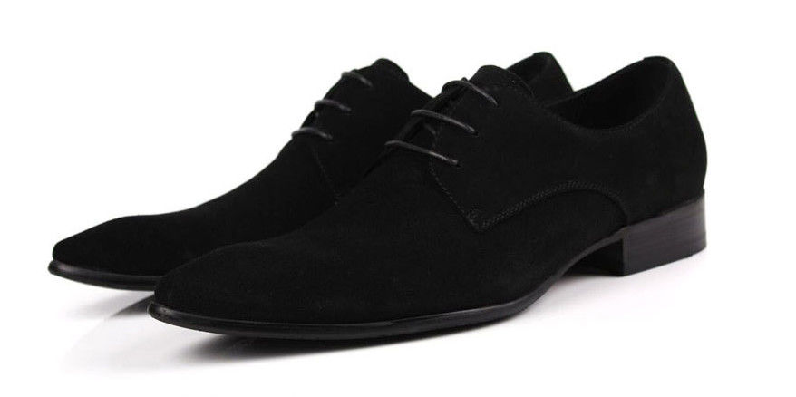 Κλασικό PU Suede άνω ανδρών επίσημο φόρεμα παπούτσια Oxfords στυλ ανδρών μαύρο casual παπούτσια