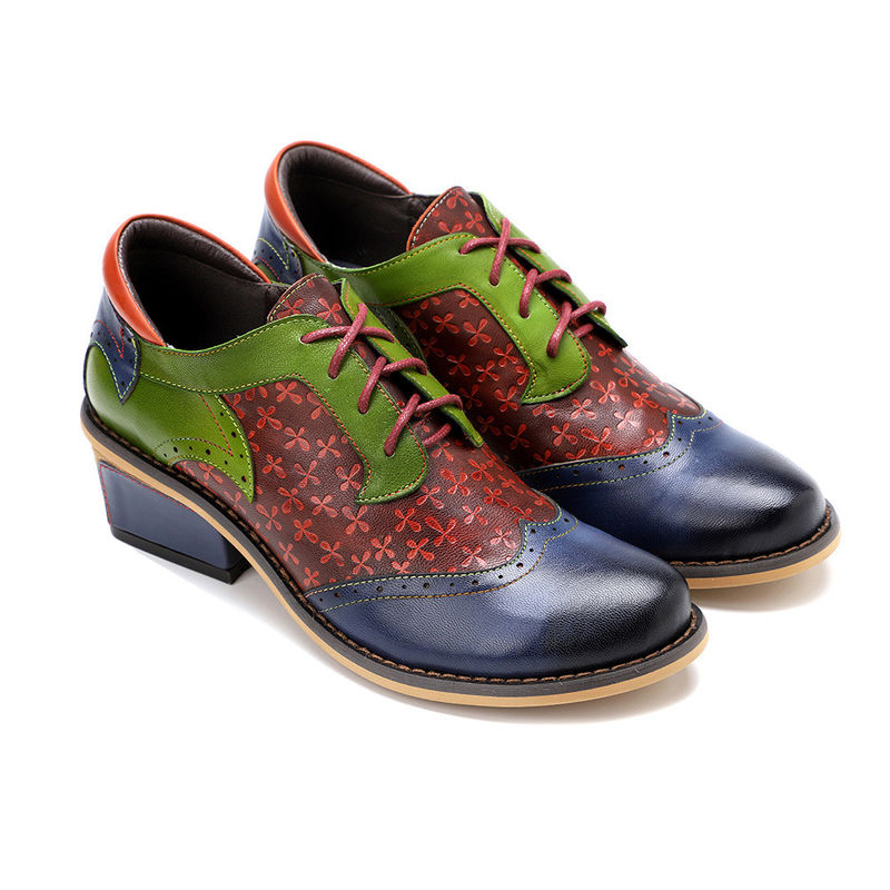 Χειροποίητο Brogue Oxford παπούτσια Γυναίκες Δαντέλα μέχρι φόρεμα παπούτσια 36-42 μέγεθος