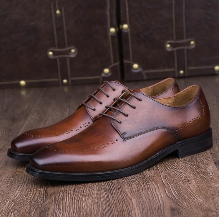 Στρογγυλό δάχτυλο Άνδρες Δερμάτινα Loafers Κράνος Στυλ Οξφόρδης Slip On Flats παπούτσια για το πάρτι
