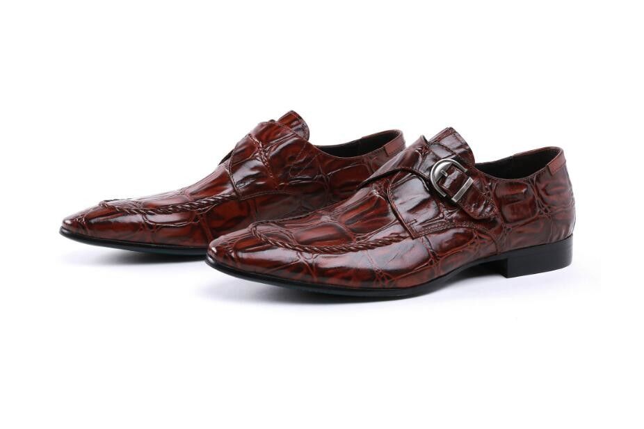 Χειροποίητα λαμπερά δερμάτινα παπούτσια Brogues επίσημα καφέ επιχειρηματικά παπούτσια για βραδινές γιορτές